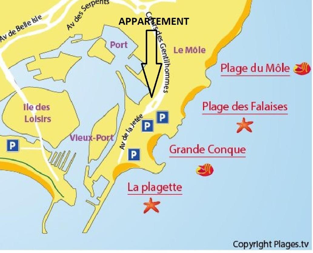 Apartament Cap D'Agde 300M Plage Du Mole,Vue Port,Parking,Lave Linge,Piscine Zewnętrze zdjęcie